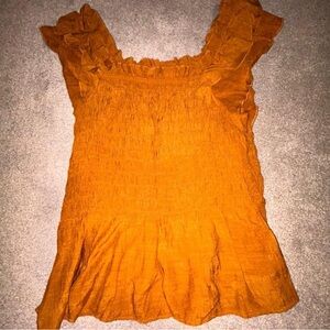 Nanette Lepore Vibrant Orange Ruffled Blouse
